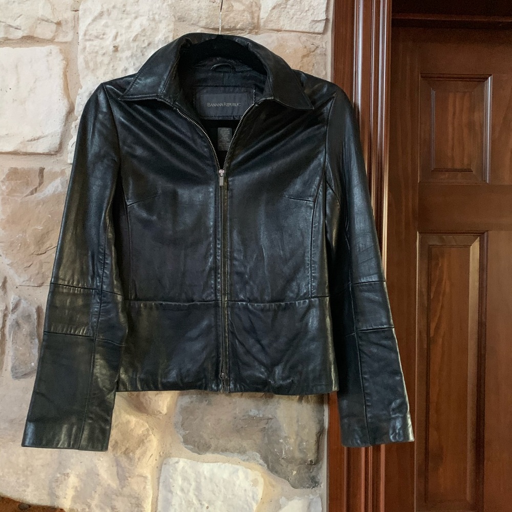 Banana Republic black leather jacket